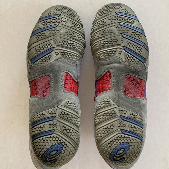 ASICS Dan Gable Ultimate 4 Blue, Gray & Red Wrestling Shoes J500Y Size 10.5 US main image 4